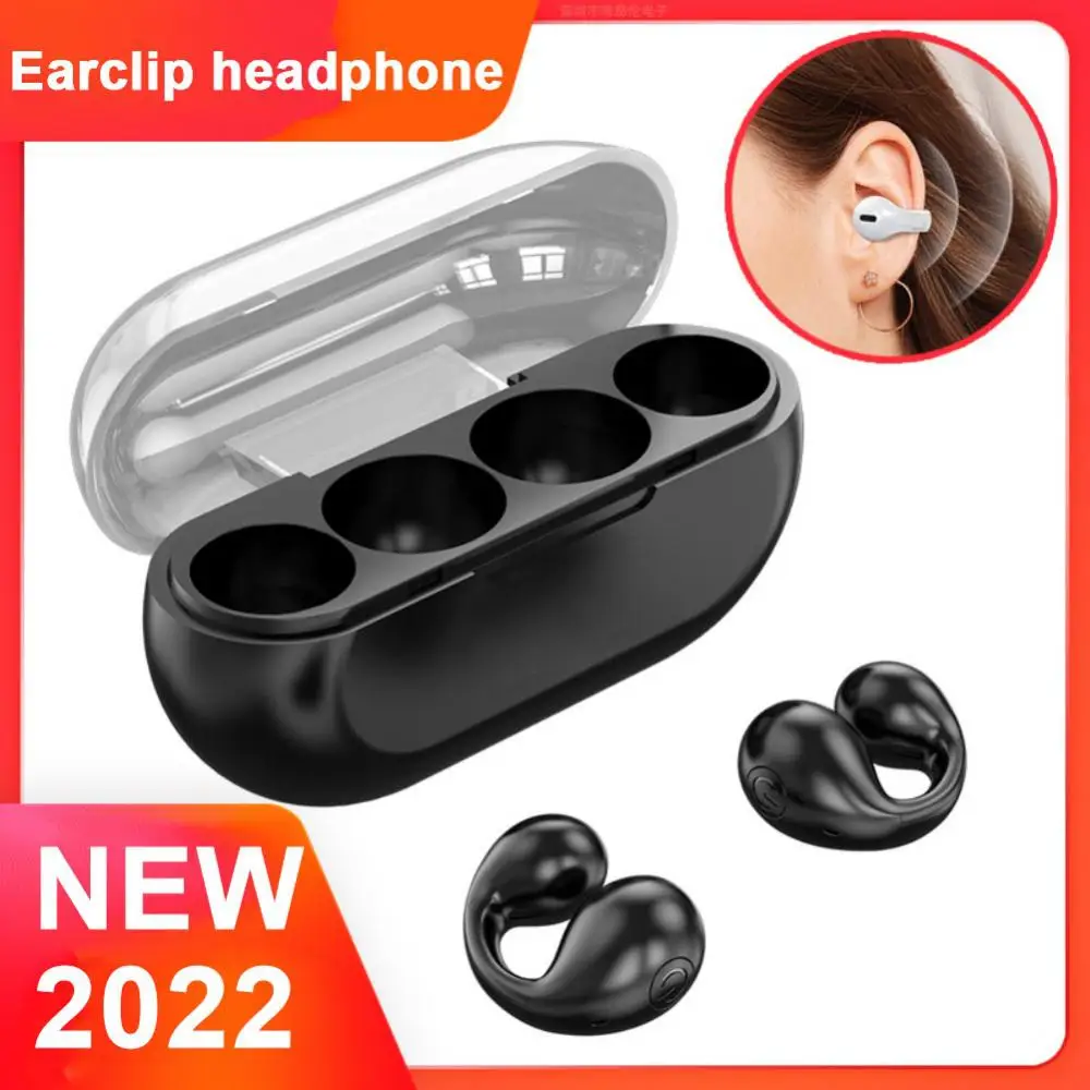 Wireless Headphones Ear Clip Half In-ear Powerful Power Reserve Portable Noise Reduction With Microphone Button Control