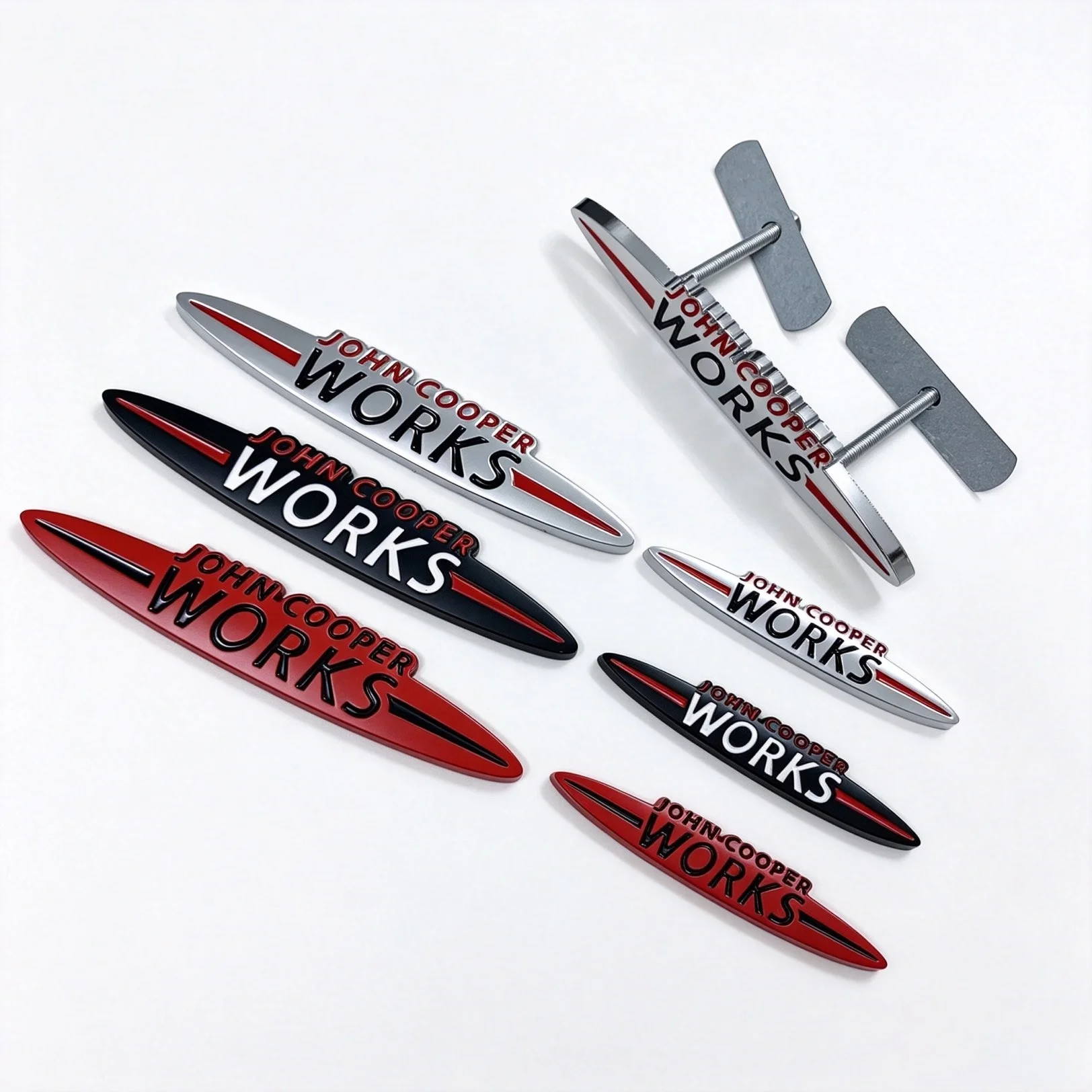 Autocollant 3D en métal chromé pour voiture, 1 pièce, emblème pour JOHN COOPER WORKS JCW R50 R52 R53 R55 F56 F55 F60, logo de calandre avant