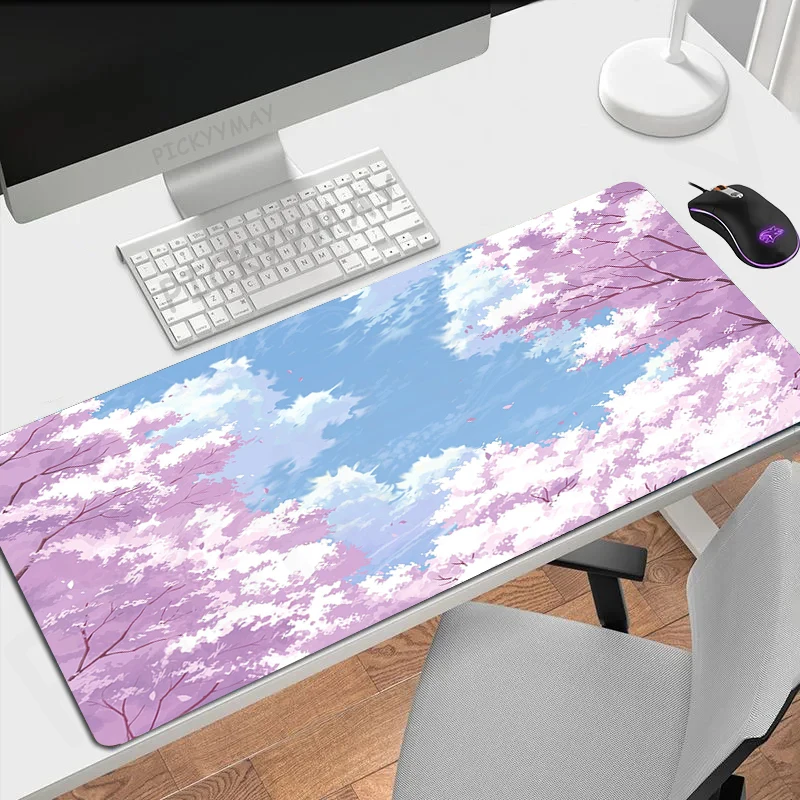 Pixel Mouse Mat, Japanese Street Big Mouse Mat, XXXL Keyboard Stand, 31.4x11.8-inch Inch Mouse Carpet, Rubber Desktop