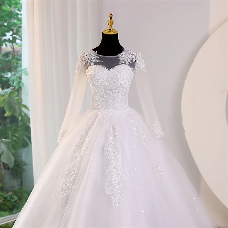 Economici Plus size Vestidos De Novia foto reale avorio bianco pizzo paillettes abiti da sposa dolci semplici abiti da sposa principessa abito