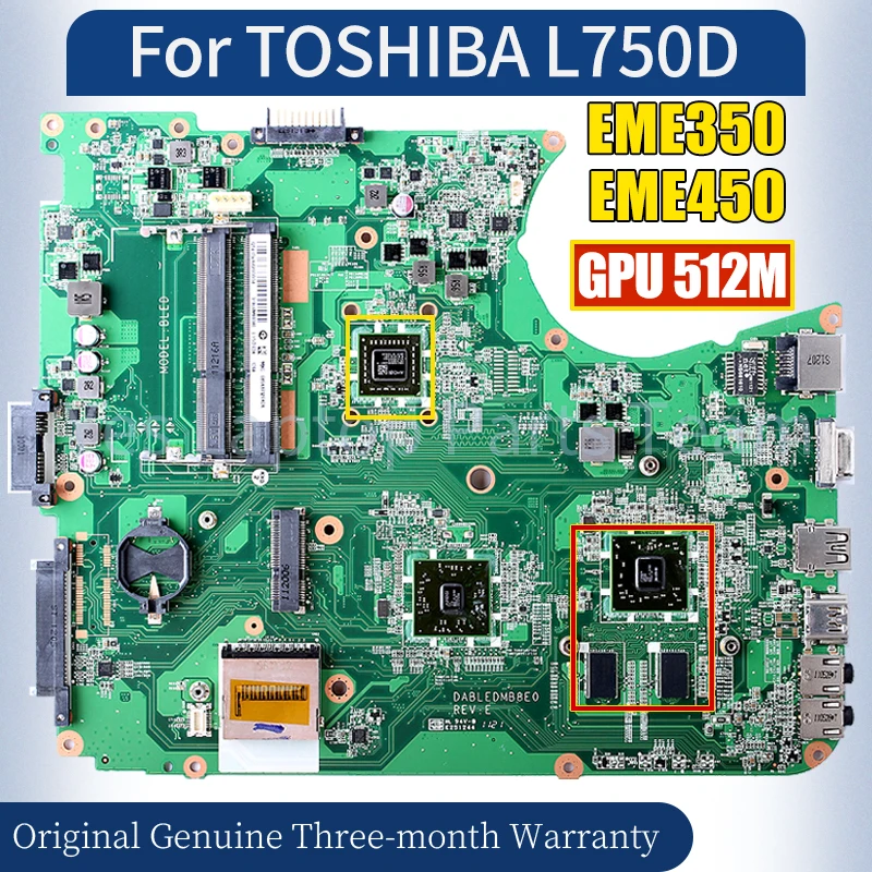 

Материнская плата DABLEDMB8E0 для ноутбука TOSHIBA L750D EME350 EME450 216-077419 512M A000081340 100% протестированная материнская плата для ноутбука