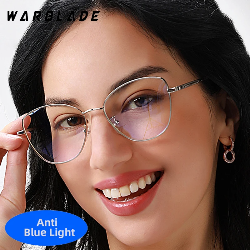 

Classic Metal Cat Eye Frame Anti-Blue Light Eye Protection Women Glasses Trend Design Computer Work Read Optical Female Eyewear
