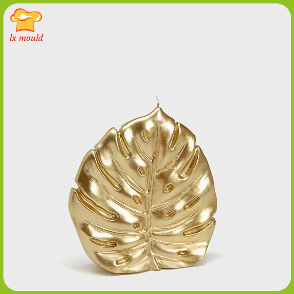 LXYY 3D Turtleback Leaf Silicone Candle Molds Home Decor DIY European Plaster Mould for Tropical Plant Leaf Design