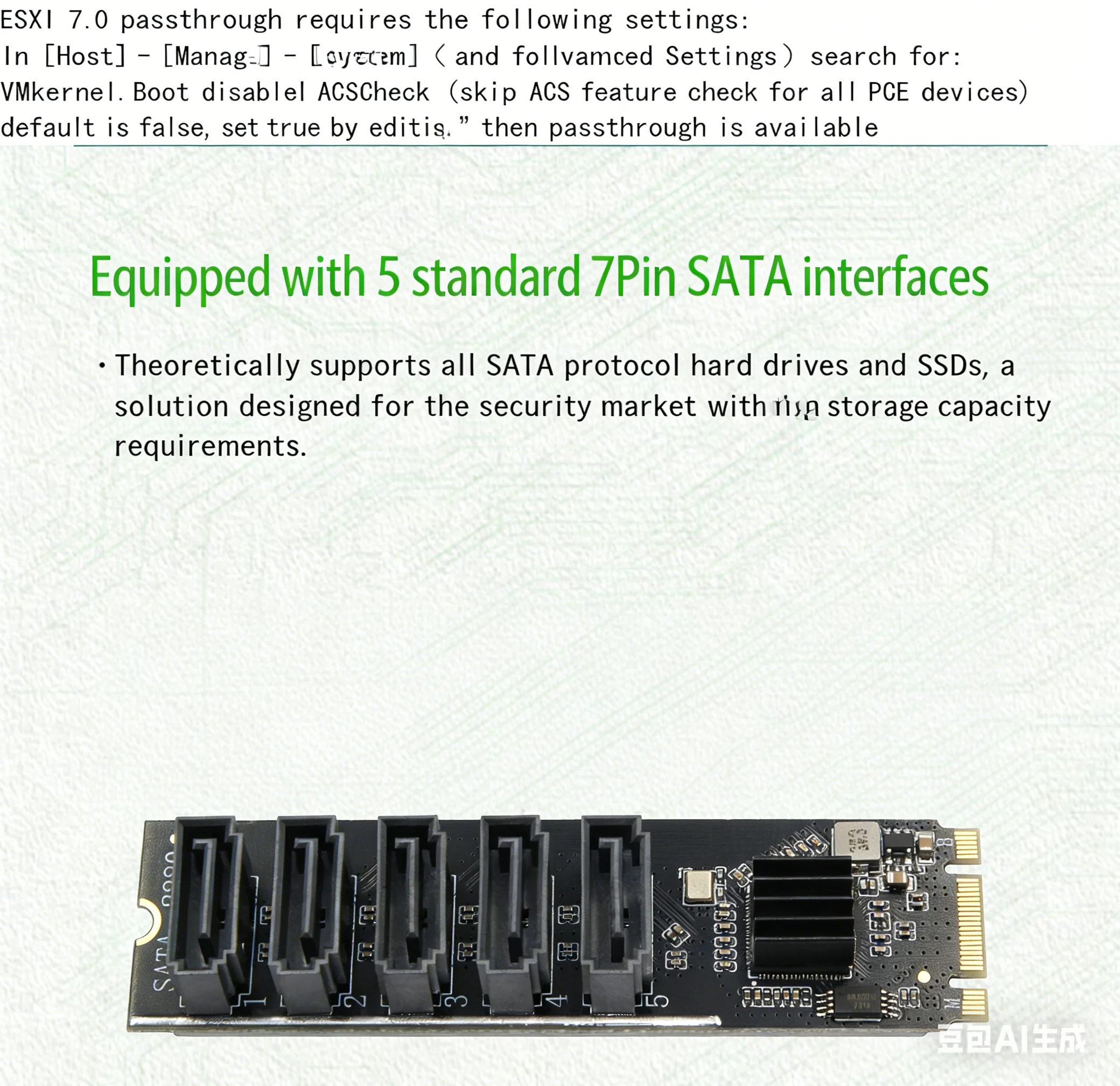 

Адаптер-карта M.2 NVME PCI-E PCIE X4 X8 X16 на 6 портов 3.0 SATA Riser III ASM1166 6 ГБ/с для серверов и ПК