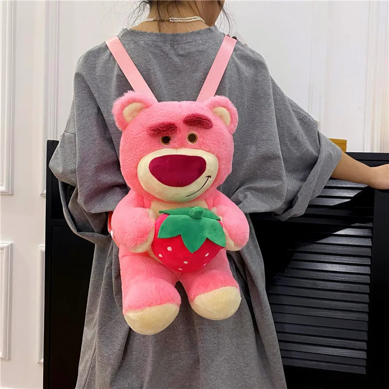 Disney stitch lotes-o'-huggin' urso alienígena mochila kawaii anime feminino coração meu bonito dos desenhos animados boneca saco presente do miúdo brinquedo para meninas