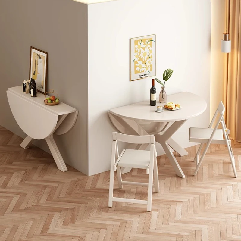 Rustic Round Dining Tables Unique Multifunctional Design Modern Dining Tables Space Saving Foldable Столы Обеденные Furnitures