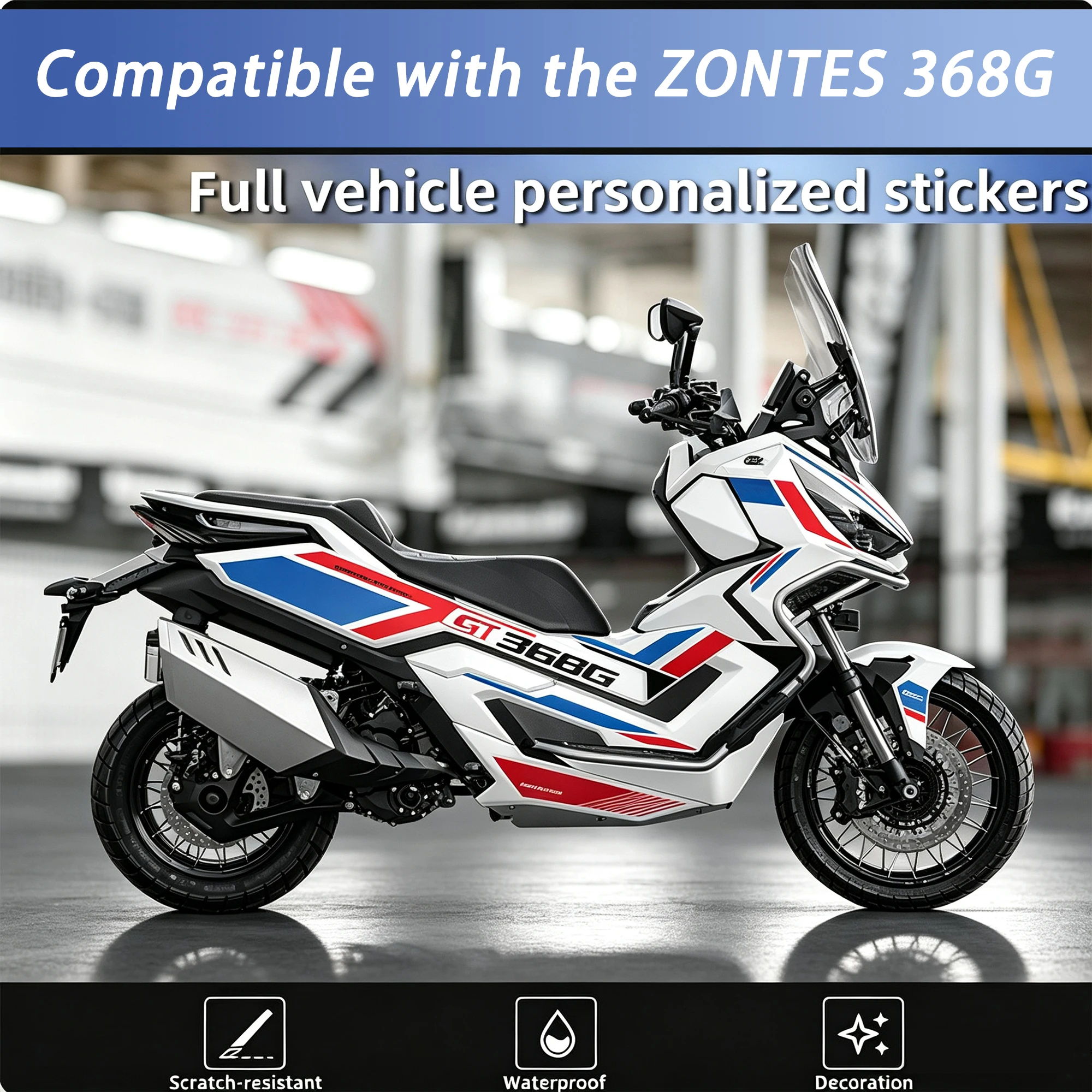 Motorcycle Decorative Sticker Decal Body Fairing Graphics Compatible with ZONTES 368G Waterproof Anti-Scratch Wrap Film