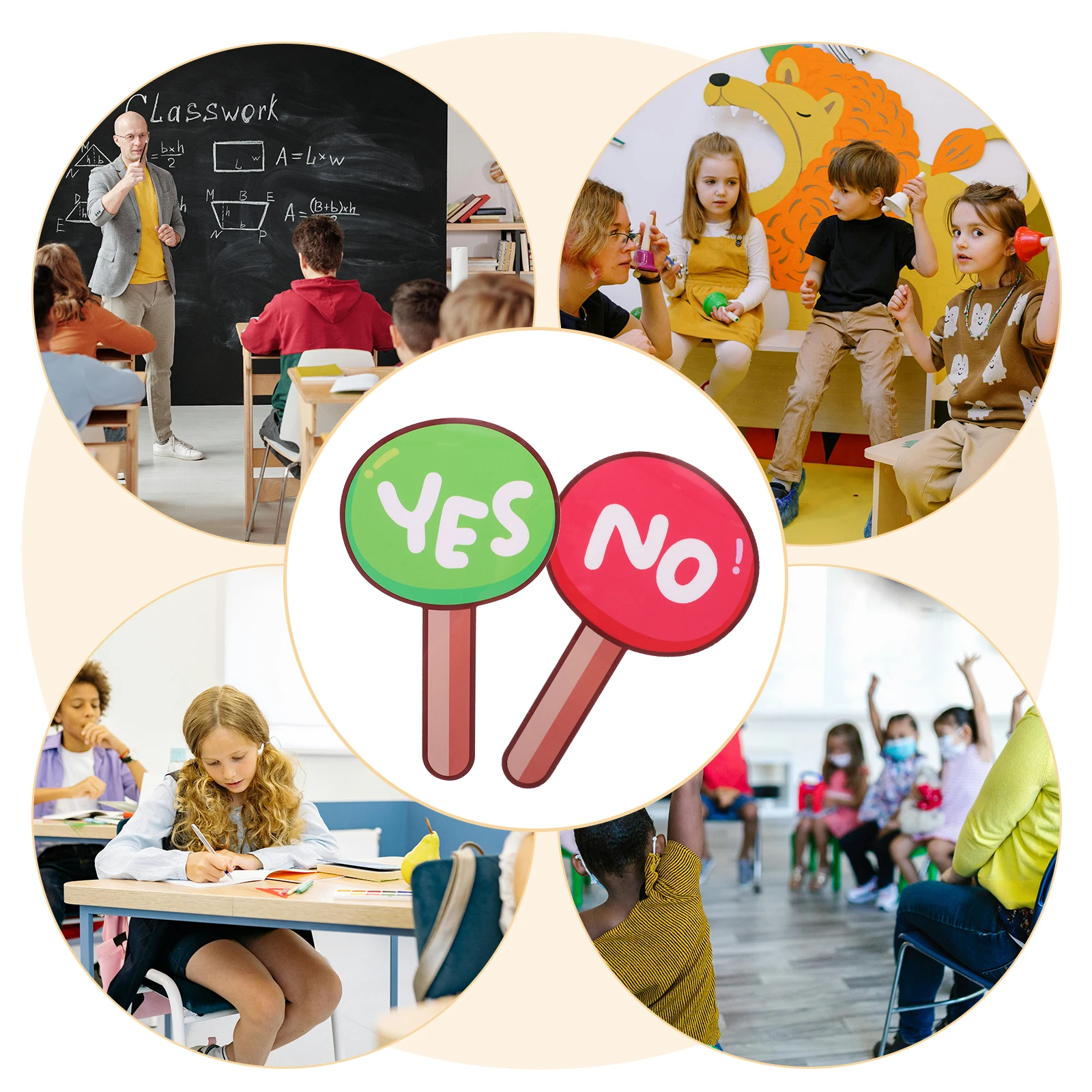 2Pcs Tools PVC Reusable Classroom Supplies Handheld Voting Board For School Board Student Game Plastic School