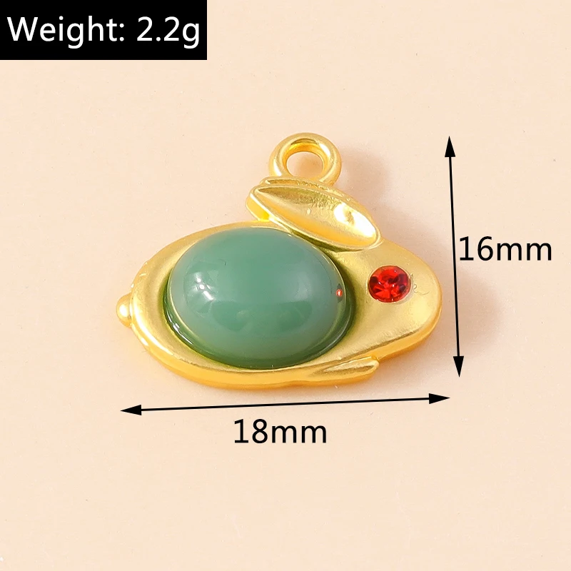 10 Stück Traditioneller Chinesischer 3D Vergoldeter Luxus Imitations-Jade Glücksbringer Anhänger für DIY Armbänder Schmuckherstellung Zubehör – Detail 8