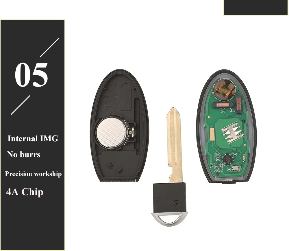 jingyuqin S 180144502 Smart Auto Schlüssel Für Nissan Kicks S Rogue Sport 2018 2019 + Proximity Fob 433Mhz Chip 4A 285E3-5RA0A KR5TXN1 – Detail 1