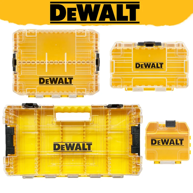 DEWALT Drill Bits Accessories Storage Case Screw Nut Drills Transparent Tool Box Small Medium Large Size High Hardness Tools Box