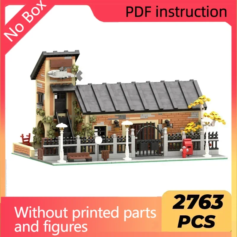 ChristmasStreet View Model Moc Building Bricks Old Canning Fish Factory Technology Modular Blocks Gifts  Toys DIY Sets Assembly