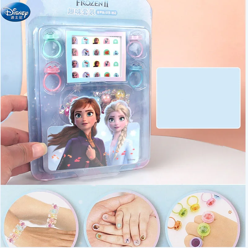 Disney Frozen 2 Cartoon Seal Sticker Set Princess Elsa Anna Anime Figures Head Stamp with box Cute Student Stationery Girl Gifts