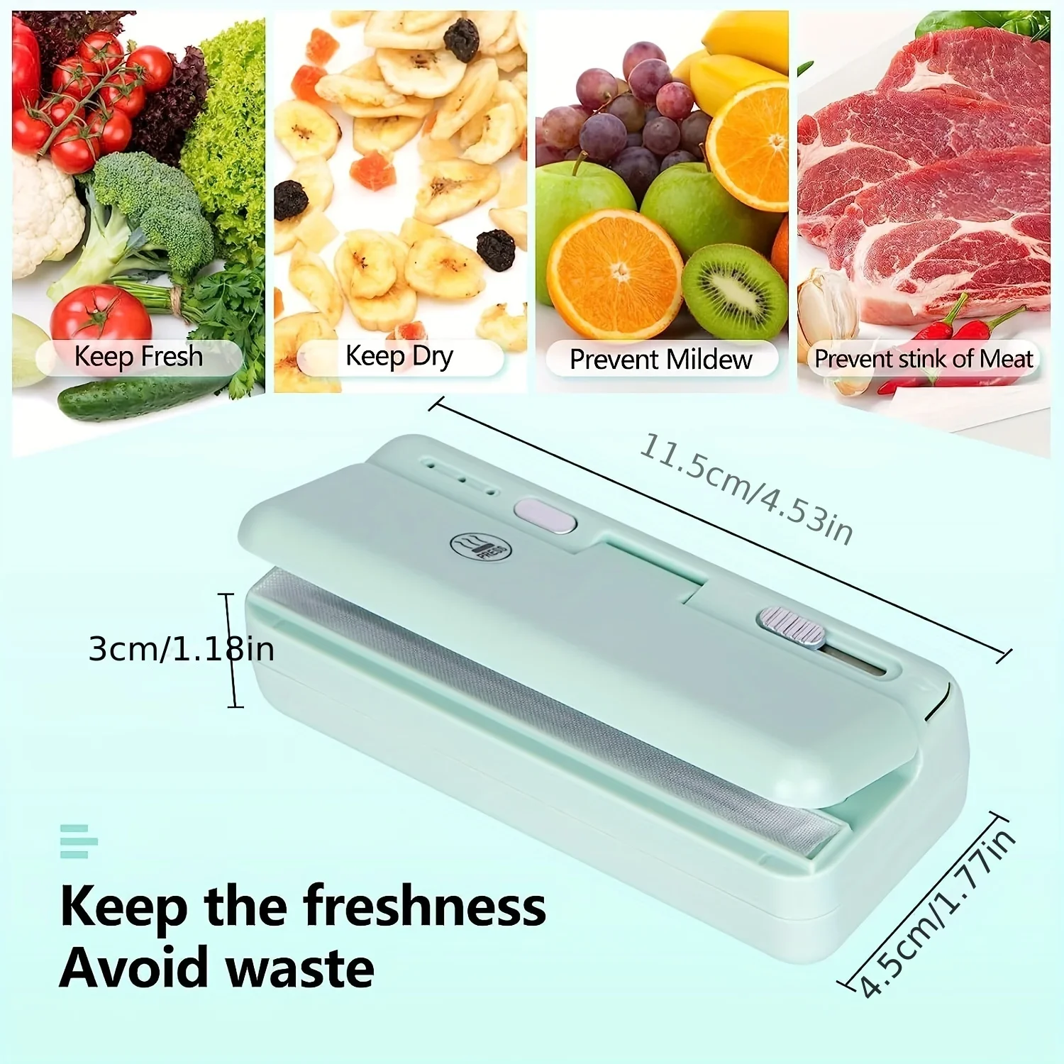 USB Rechargeable Mini Heat Plastic Food Bag Sealer Potato Chip Snacks Storage Packaging Cutter Sealing Machine Portable