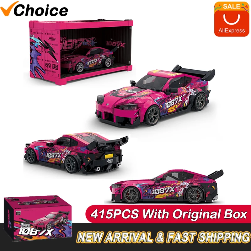 

Новый технический 1087X Drift Racing Supercar Speed Car Champions Строительный комплект с коробкой для дисплея РОЗОВЫЙ автомобиль Игрушки в подарок для детей и взрослых