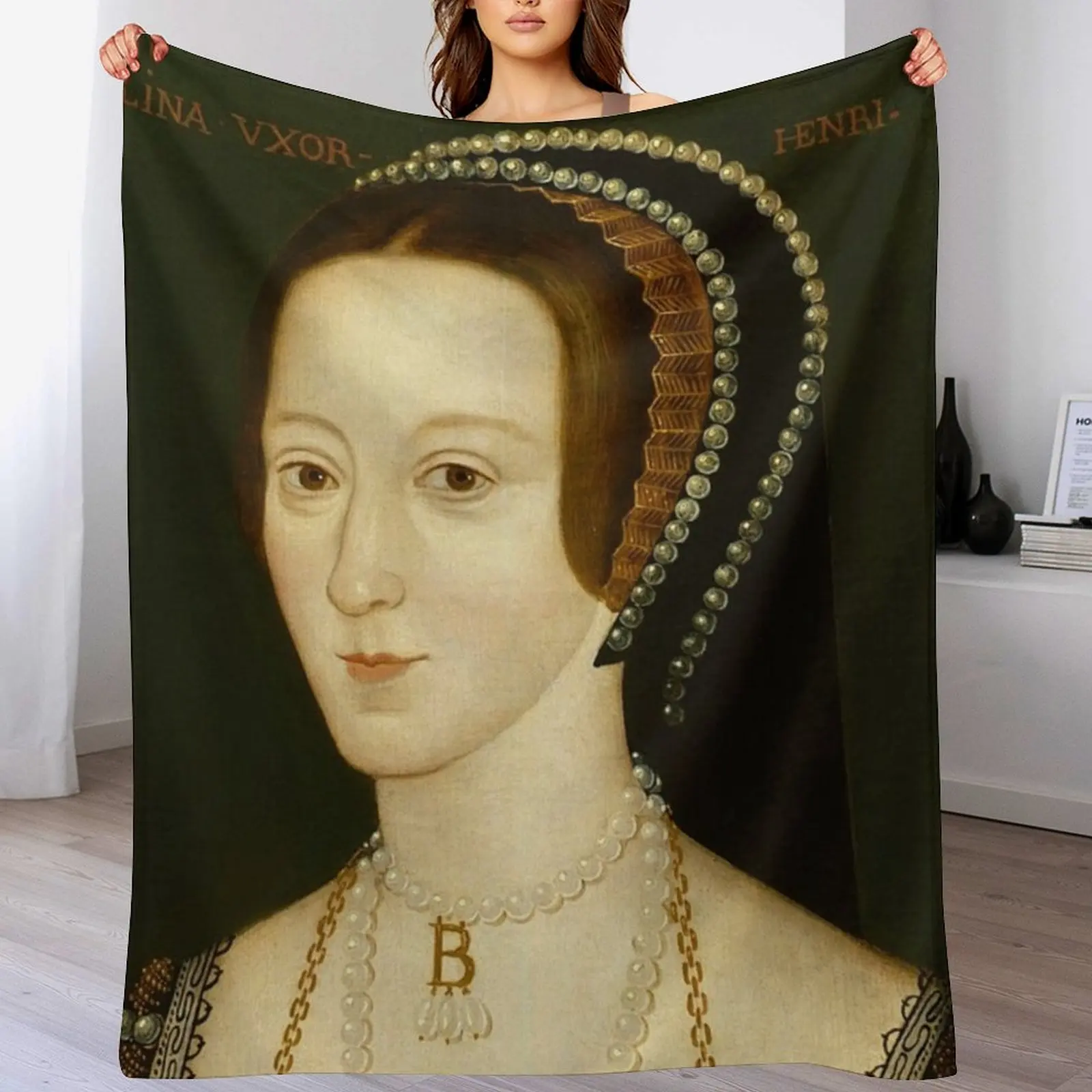Portrait of Anne Boleyn Queen of England The six Throw Blanket Warm Flannel Blanket for Couch Chair Bedroom