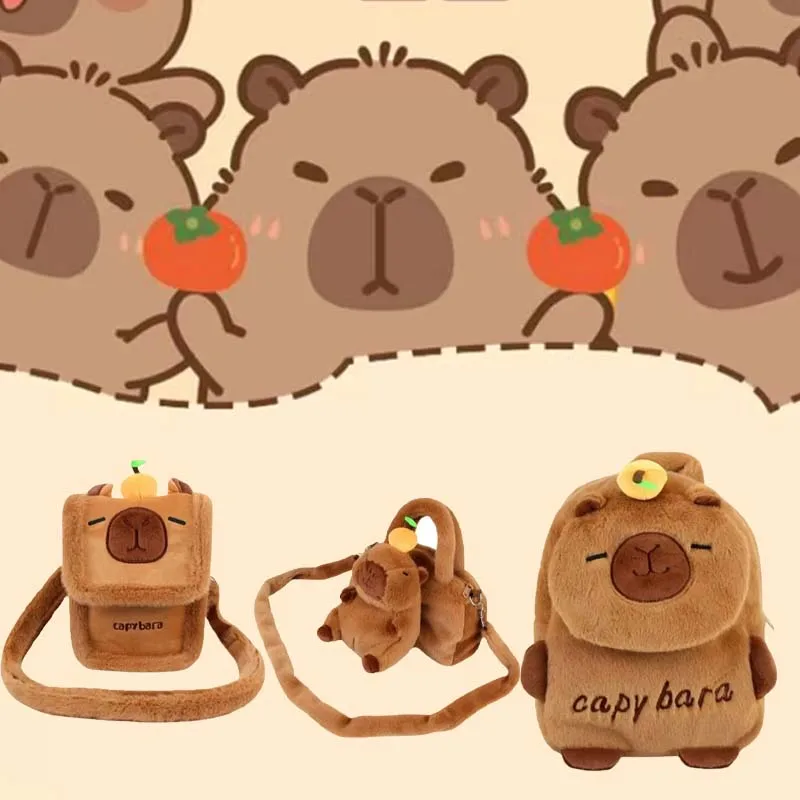 

1-4PCS Capybara Plush Bag Kapybara Shoulder Bag Crossbody Bag Mobile Phone Bag Children's Birthday Gift Holiday Party Favours