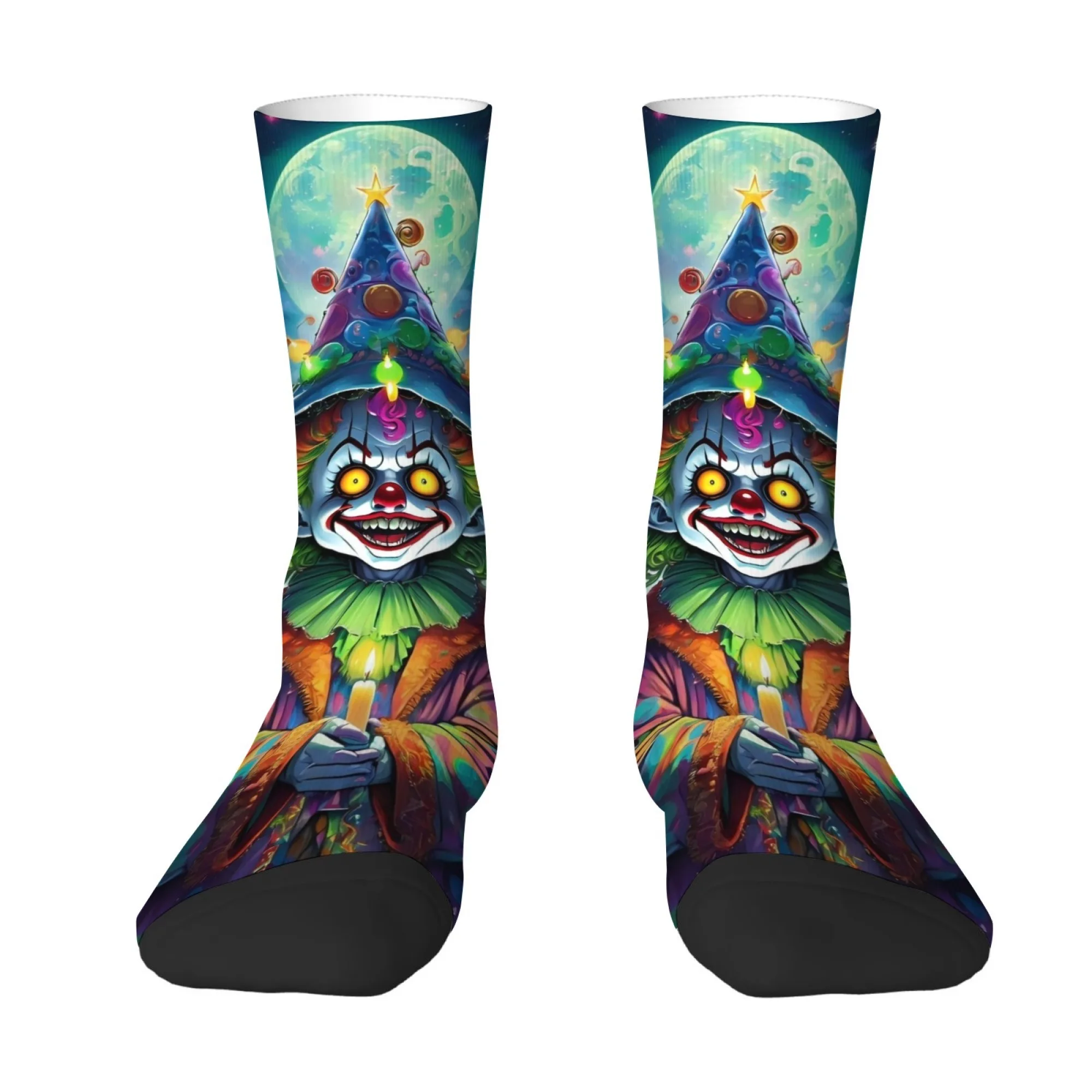 Funny Quirky Cartoon Circus Performer Men's Mid-calf Socks  Durable Non-slip Soft Socks Trendy Street Climbing Socks Happy Gift