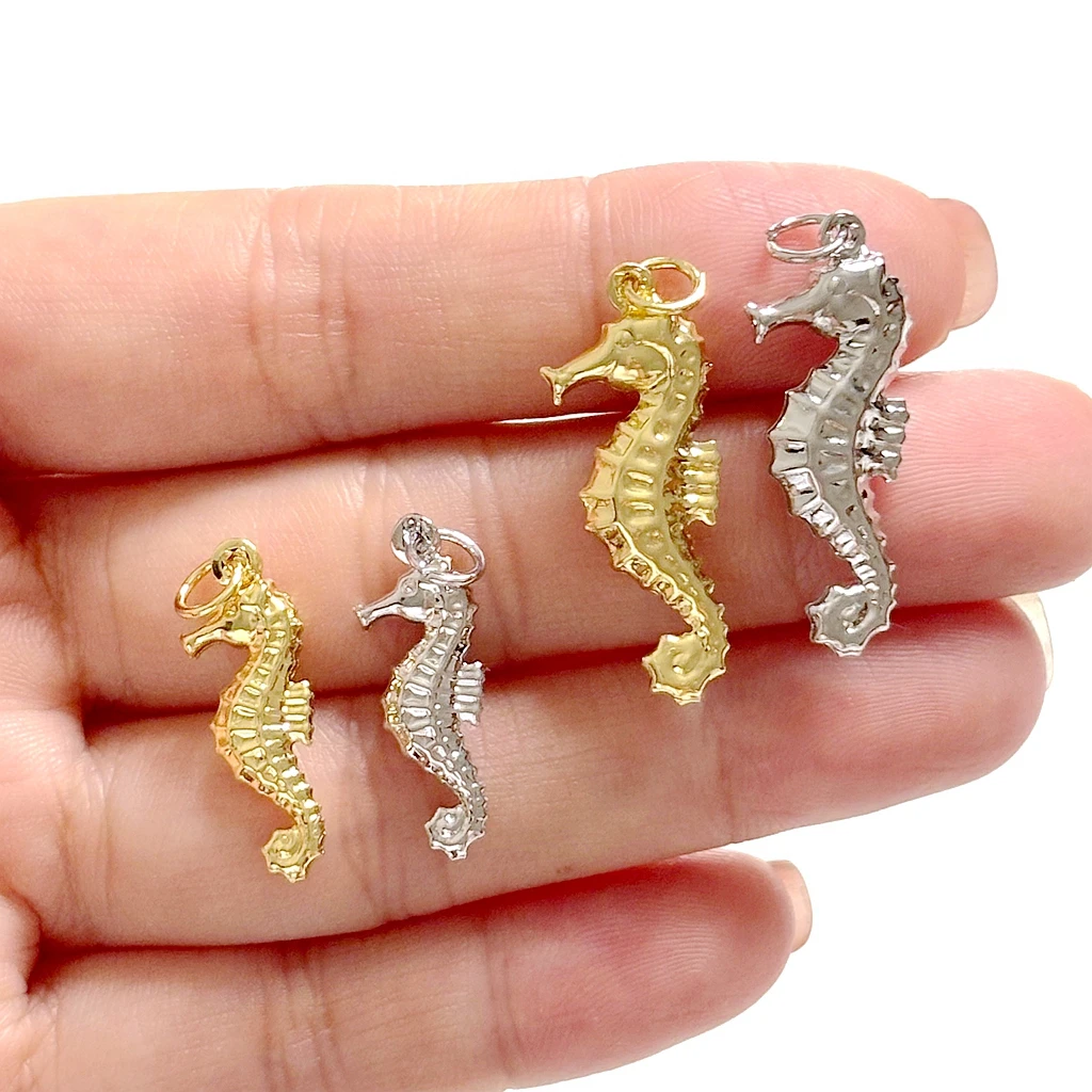 10pcs /Seahorse Charm Copper Marine Animals DIY Necklace Bracelet Anklet Jewelry Making Materials Wholesale