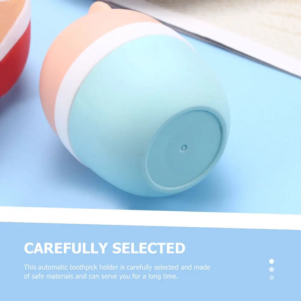 

3Pcs Toothpick Boxes Push-Type Automatic Dispenser Assorted Colors Creative Lovely Storage Case for Home Restaurant Festival