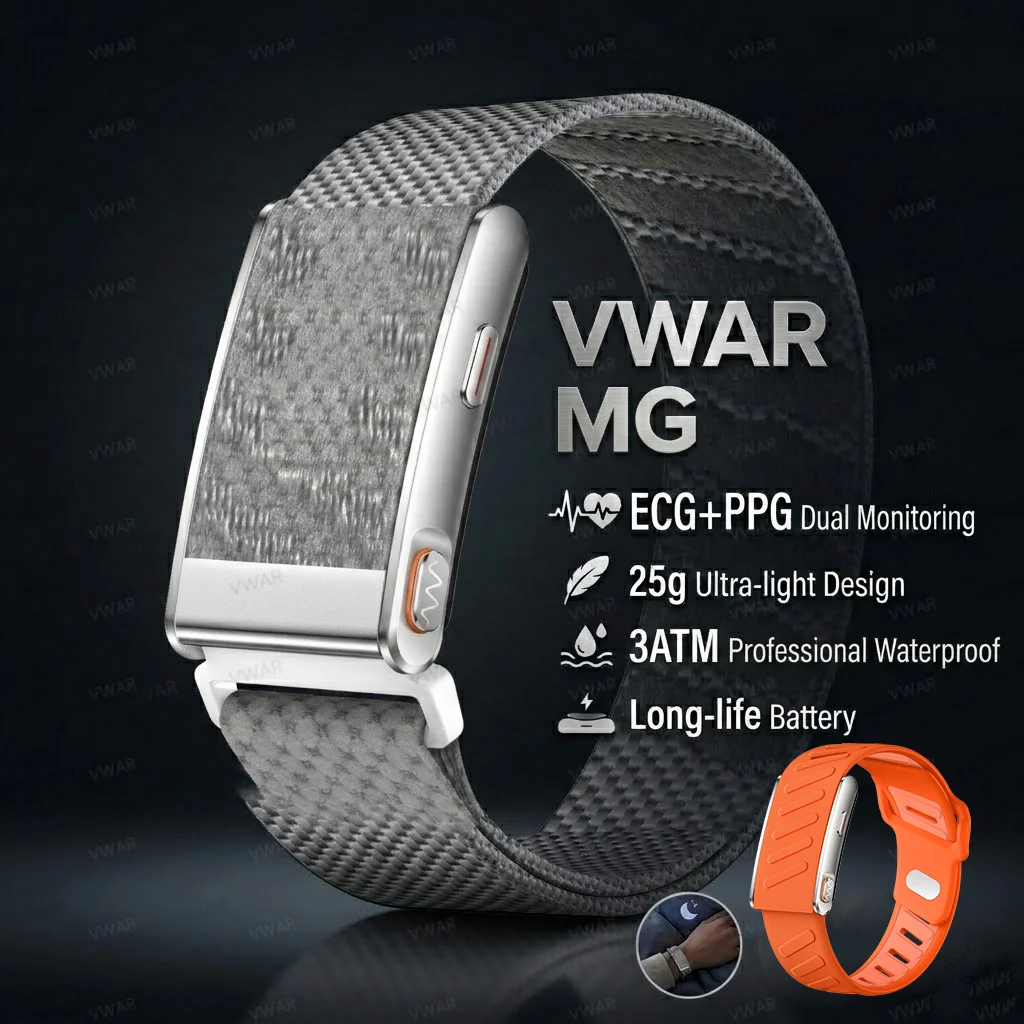 VWAR MG Screenless Fitness Tracker ECG+PPG Healthy Diagnose 