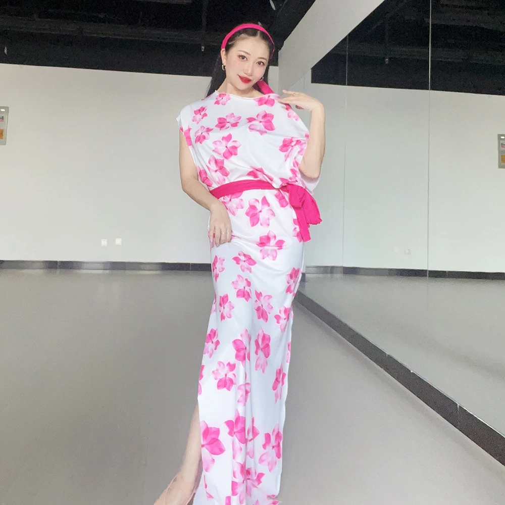 ชุดเต้นระบำหน้าท้องสำหรับผู้หญิง แบบสั่งทำพิเศษ ชุดคลุมพิมพ์ลายระดับไฮเอนด์ สำหรับนักเต้นไซดี ชับบี บาลาดี ชุดฝึกซ้อม ชุดแสดง