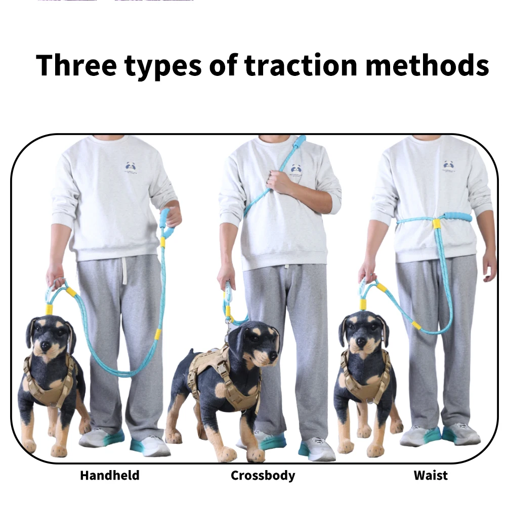 Hands Free Dog Leash Adjustable Multi-Functional Dog Leash for Pet Walking Waist Belt Traction Rope Foam Grip Pet Lead for Dogs