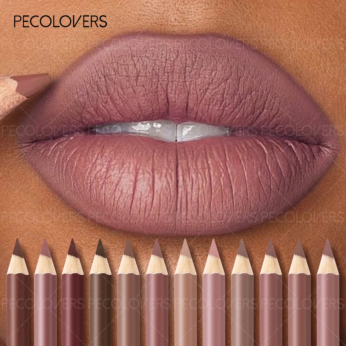 1PC Matte Lip Liner Serie marrone, viola, rosa a lunga durata, Rossetto impermeabile Lip Liner Cosmetici per labbra da donna