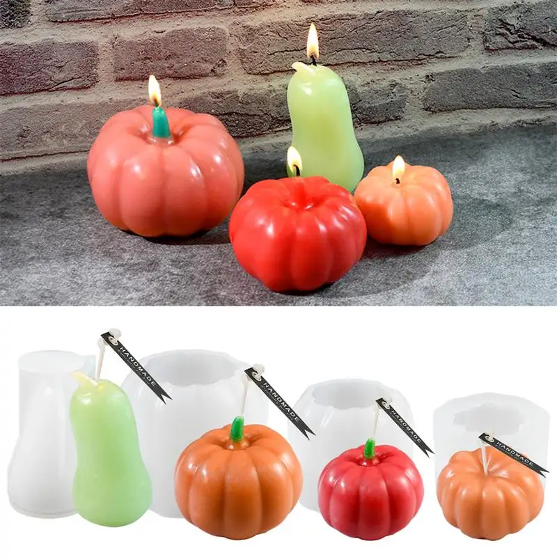 3D Pumpkin Silicone Candle Mold DIY Aromatherapy Candles Plaster Epoxy Resin Mold Candle Making Supplies Halloween Decoration