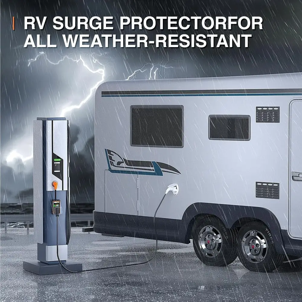 واقيات زيادة التيار RV 50 أمبير، محلل دائرة RV 20000 Joules، حماية جهد التيار IP68، قابس محول RV للتخييم، RV Essen #3