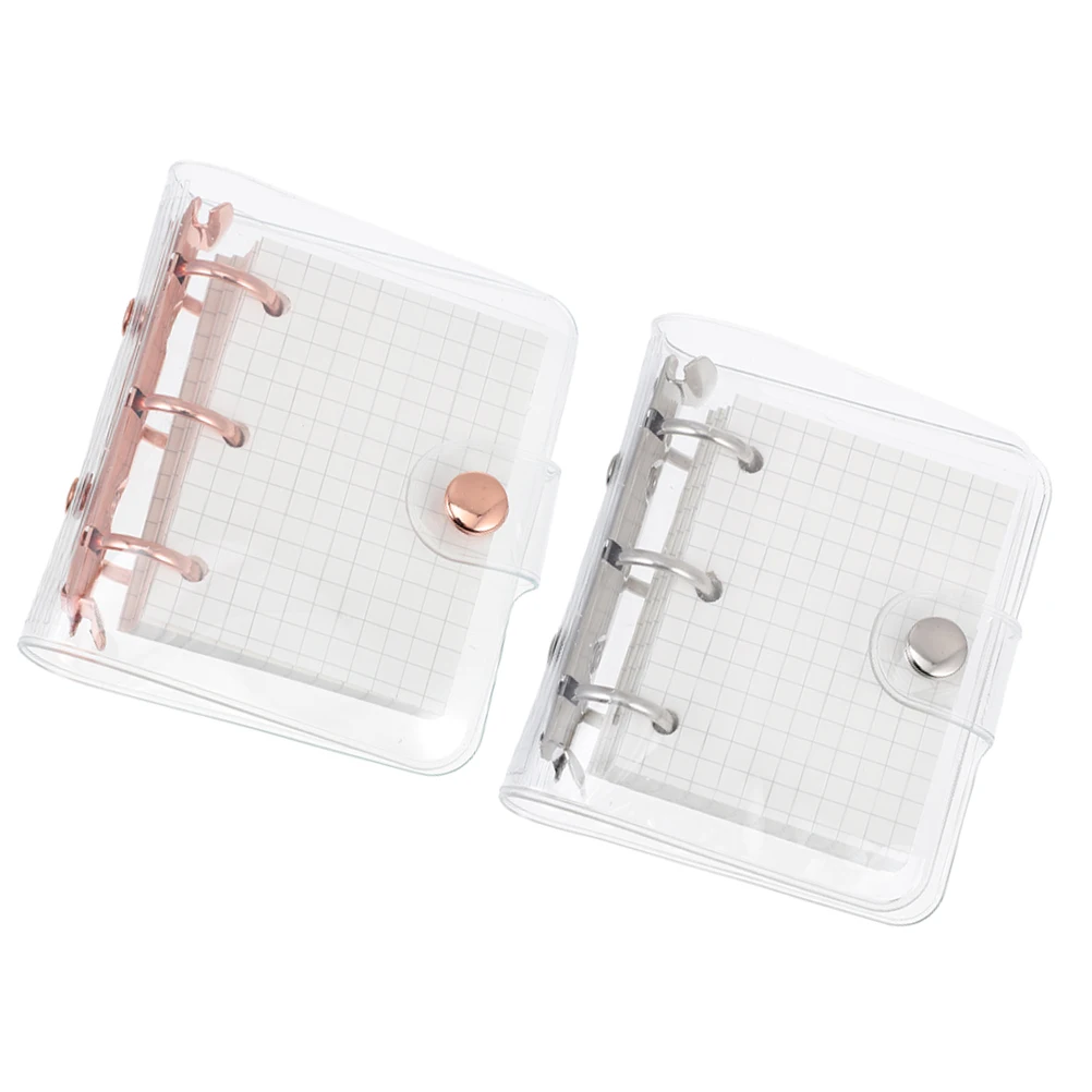 

Mini 3 Ring Binder 2 Sets Creative Notebooks Adorable Loose Leaf Pads Elegant Diary Writing Daily Planner Metal Buckled Student
