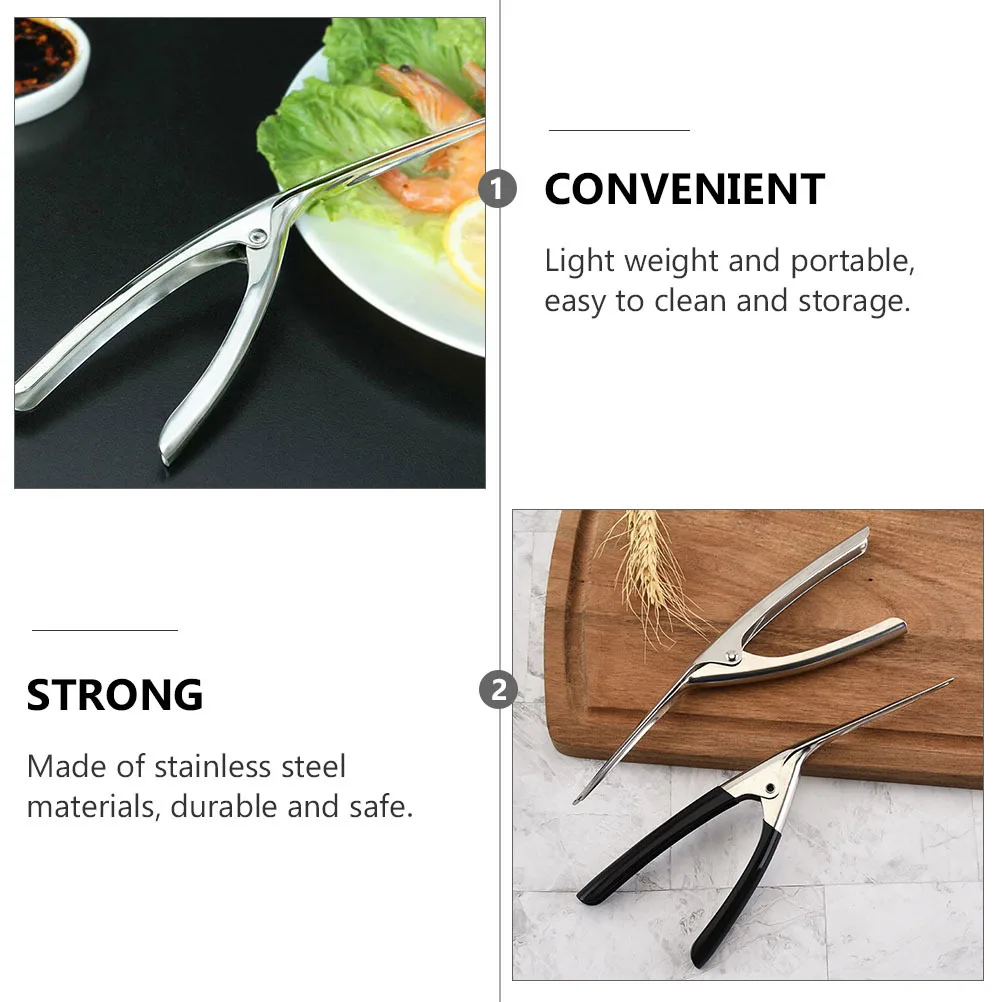 

2Pcs Shrimp Peeler Stainless Steel Shrimp Opening Gadget Ergonomic Handle Lightweight Portable Prawn Peeling Tool Metal Opener