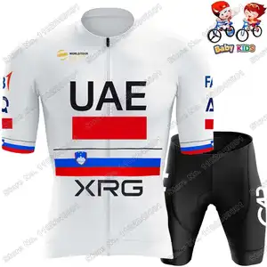 Đội đua xe đạp 2025 Đội trẻ em UAE, Yellow Italia France Rose Set Tadej Pogačar, quần áo đạp xe cho bé trai và bé gái, xe đạp xe đạp, quần xe đạp 10 Quần áo bán hàng chính đi xe đạp màu hồng - №9