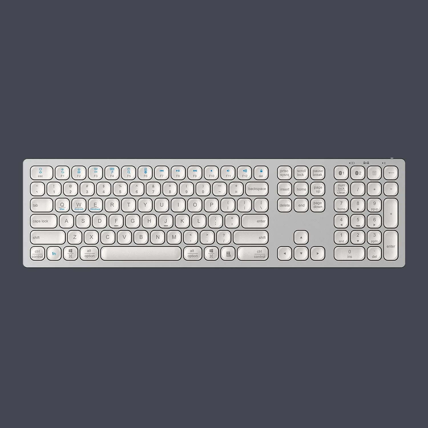 

Manufacture Custom Low Profile Scissor Switch Ergonomic Rechargeable Wireless Bluetooth Aluminum Keyboard For Pc