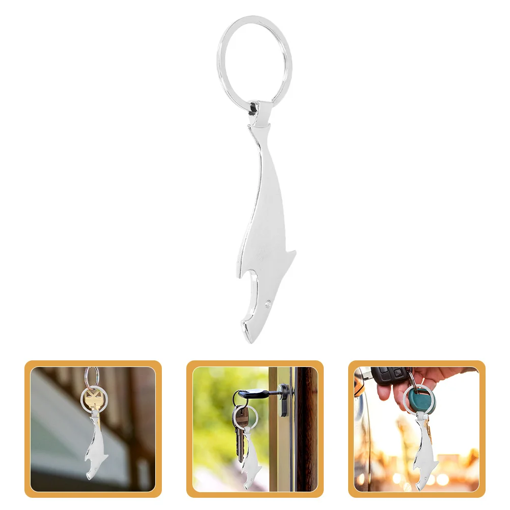 

Shark Bottle Opener Keychain Zinc Alloy Shark Shape Beer Soda Beverage Opener Key Ring Creative Portable