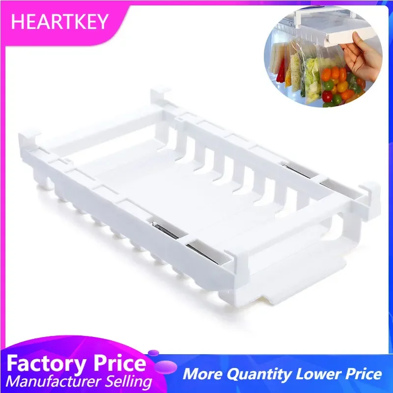 

Refrigerator Drawer Storage Box Self Sealed Bag Storage Rack Hanging Rack Clip Sliding Rail Tray Telescopic Organizer