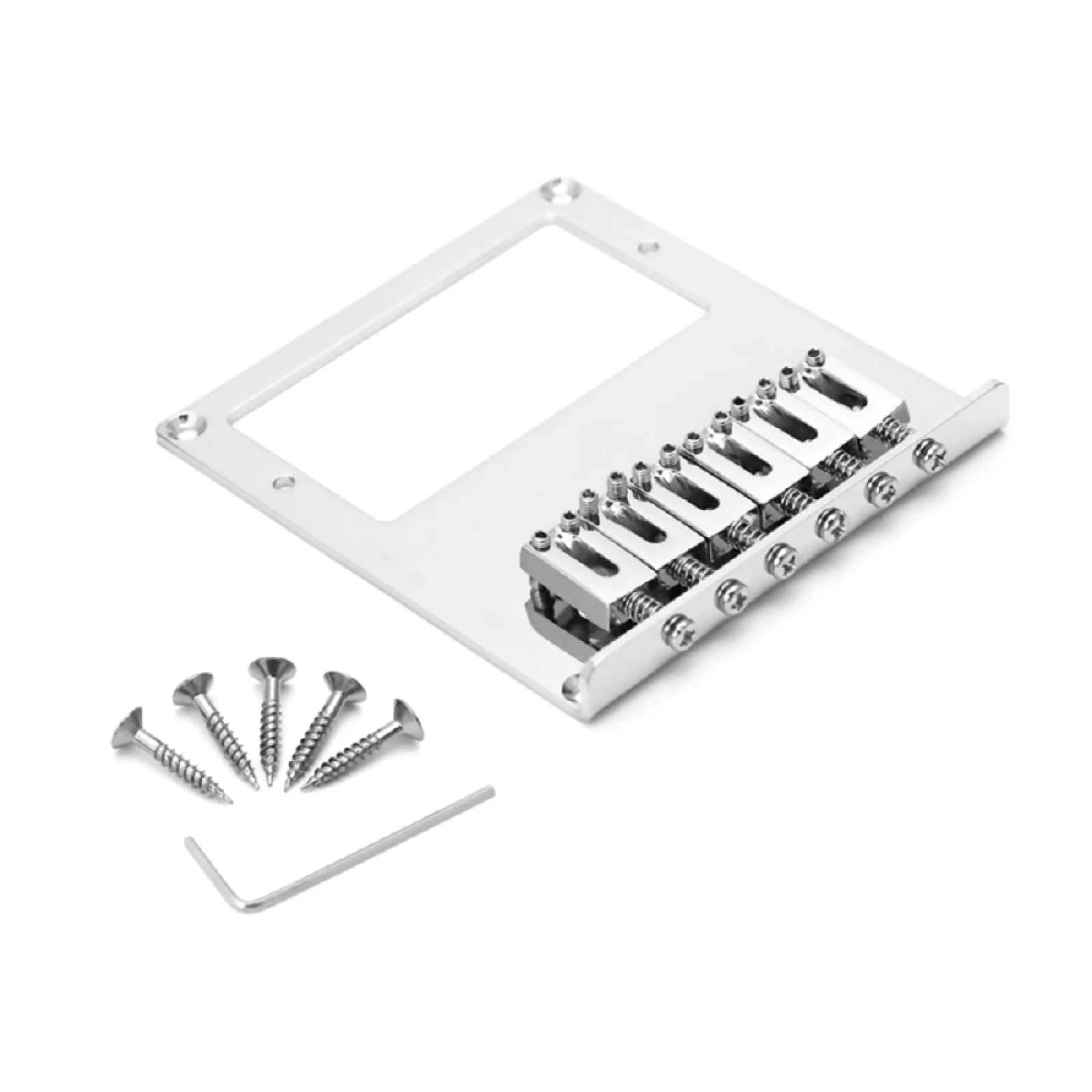 Alta qualidade de metal cromado 6 cordas rígido fixo novo ponte teleguitar com parafusos de montagem para guitarra tele telecaster