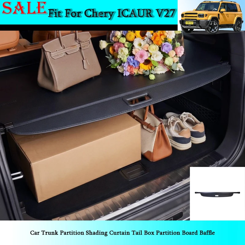 Fit for Chery ICAR V27 2026 Car Trunk Partition Shading Curtain Tail Box Partition Board Baffle Auto Interior Modification Parts