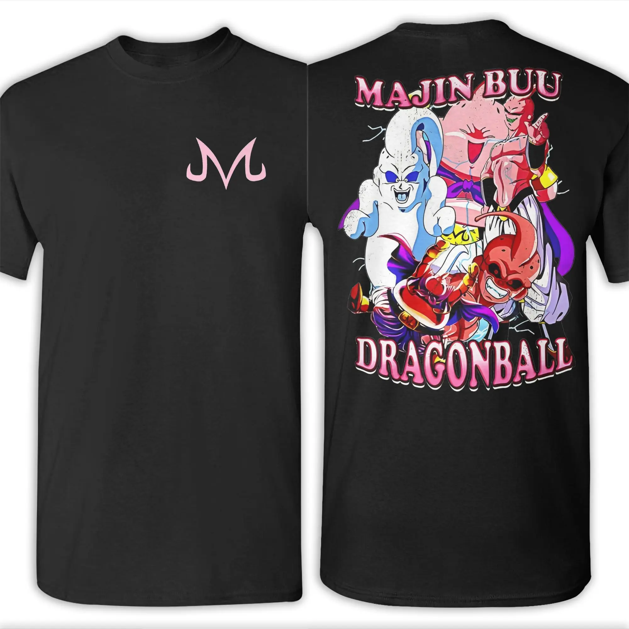 بلوزة بأكمام قصيرة ورقبة دائرية للرجال والنساء مطبوعة مع Dragon Ball Majin Buu و Patrick in Gym Cotton Summer Casual Top