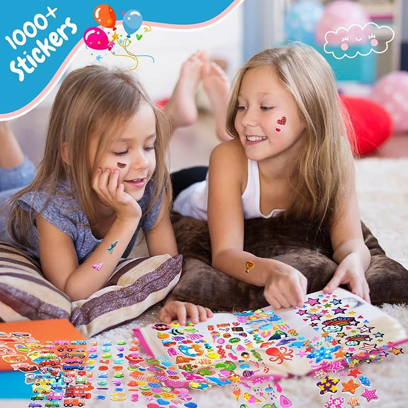 10-80 Sheets 3D Puffy Stickers All Themes Cute Cartoon Variety Different Sticker Bulk for Scrapbooking Bullet Journals & Crafts