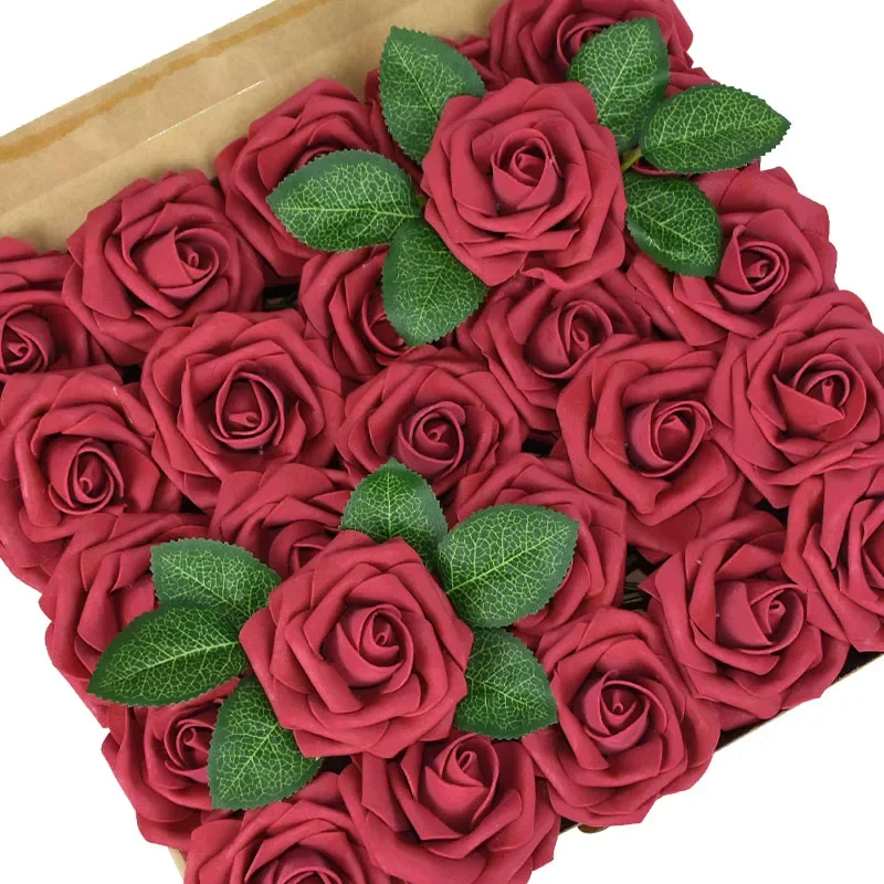 

100 Pack Artificial Rose Bouquet Faux Foam Flower Wedding Bridal Bouquet Event Celebration Decor