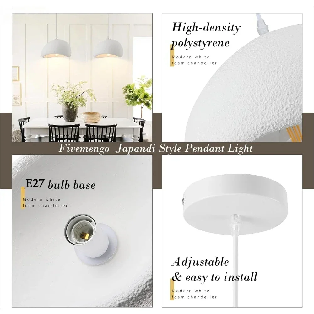 Japandi Wabi Sabi الثريا غرفة المعيشة قلادة أضواء الأبيض داخلي تركيب المصابيح لغرفة المعيشة غرفة نوم مصباح معلق 30/50 سنتيمتر #6