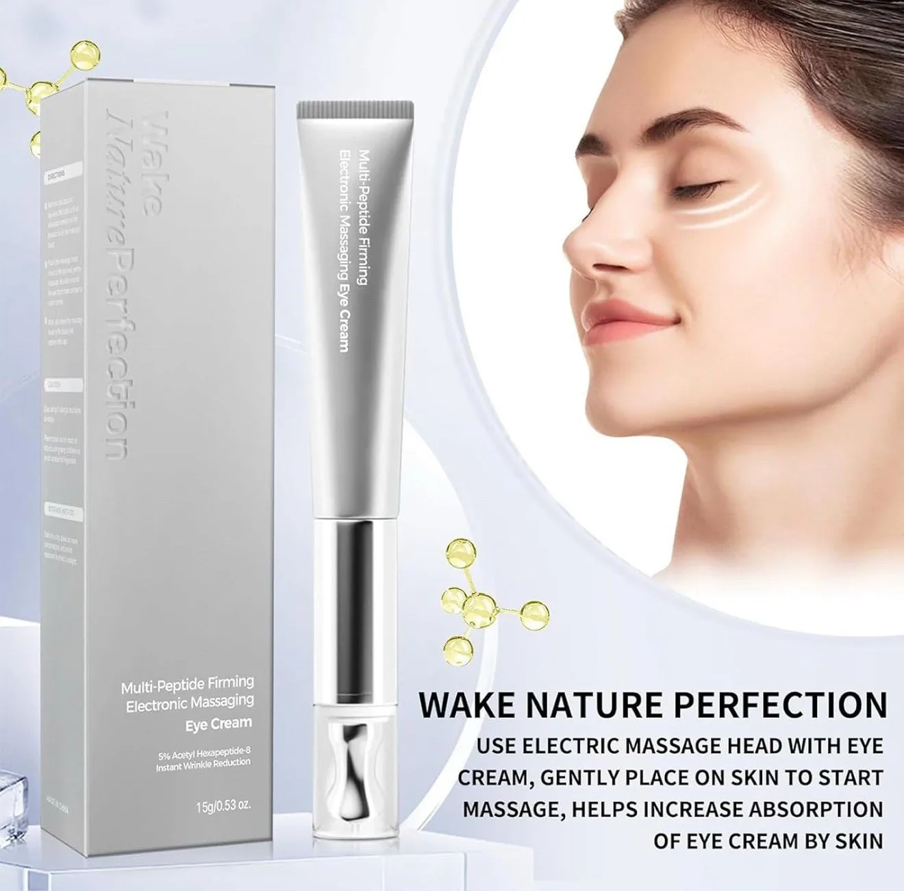 

Eye Cream | Wrinkle Eraser Massaging Cream, Multi-Peptide Firming Eye Tightener,