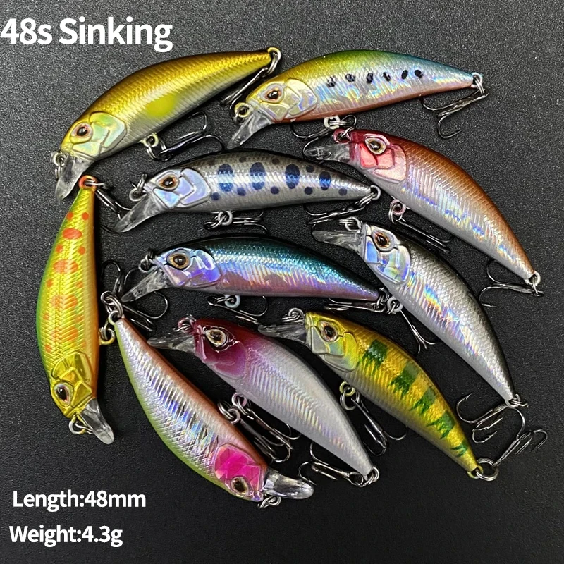 

48mm 4g Mini Minnow Fishing Lure Jerkbait for Perch Stream Sinking Wobblers Artificial Hard Bait Fishing Trolling Trout Swimbait
