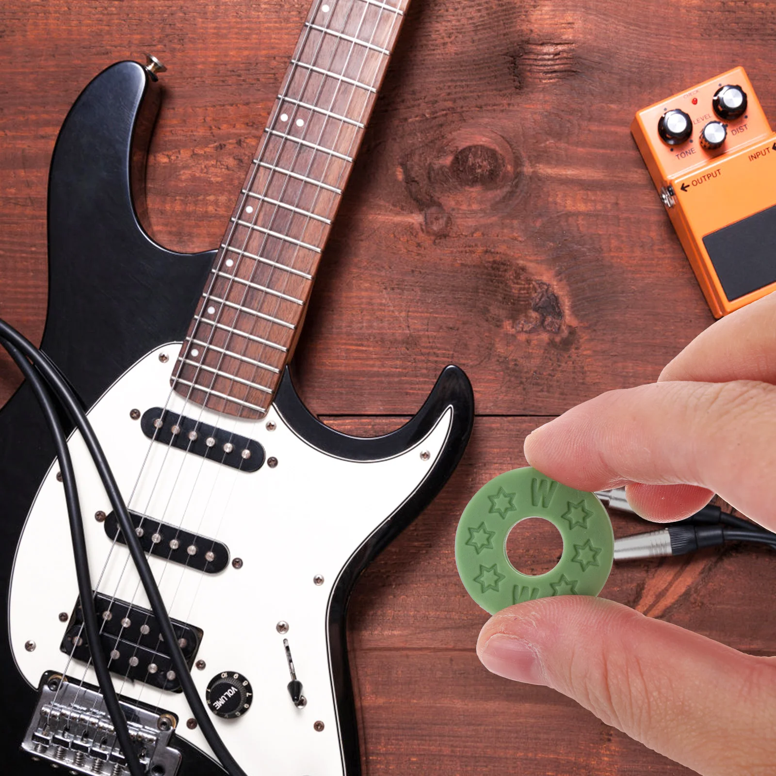 

20 Pcs Practical Guitar Strap Accessories Buckle Spacer Washer Green Silica Gel