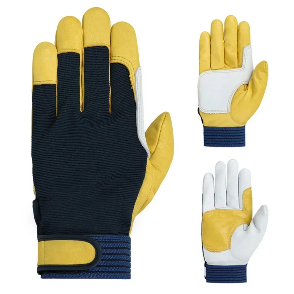 Guantes de trabajo de soldadura para hombres y mujeres, guantes de construcción, guantes de jardinería, guantes de seguridad mecánicos de Servicio Ligero, imitación de piel de oveja, 1 par