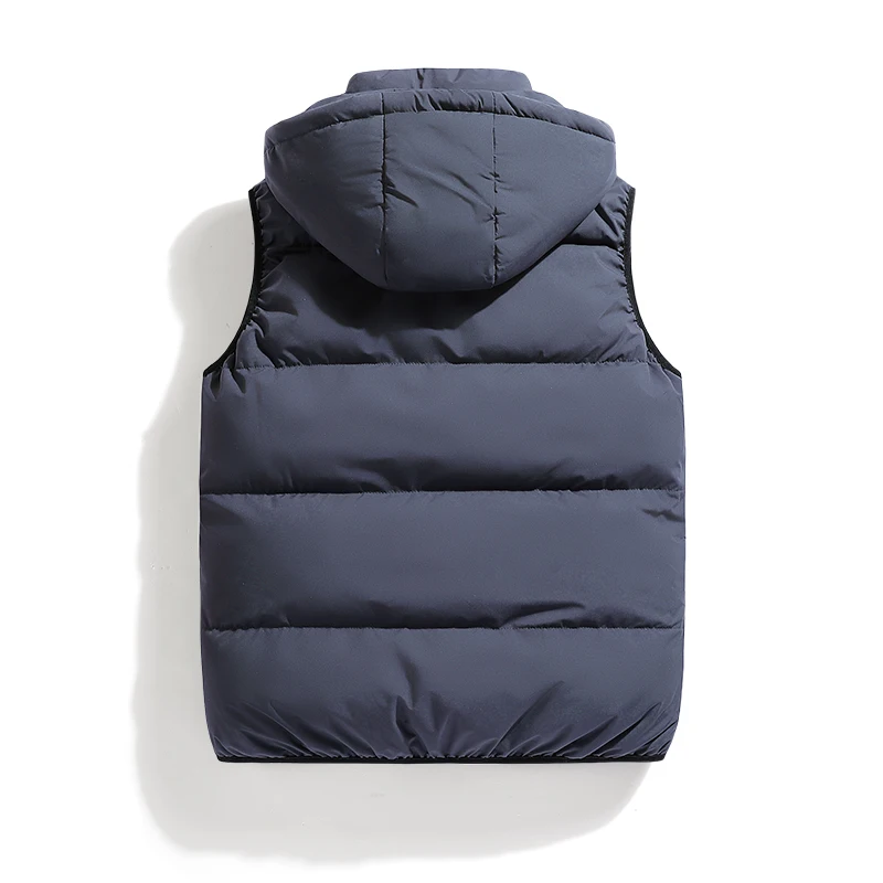 Men's Vest Jacket Winter Waterproof Warm Sleeveless Men Jacket Fashion Hooded Casual Vest Detachable Hat Autumn Thicken Coat 7XL