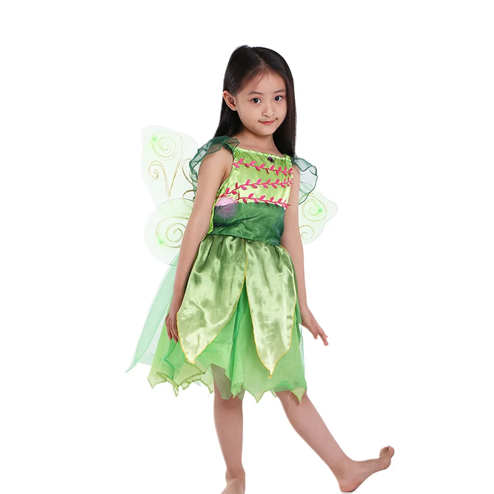 1Pcs Magical Flower Fairy Dress Girls Cosplay Skirt Costume Bright Vibrant Color Stage Performance Outfit for Birthday Christmas