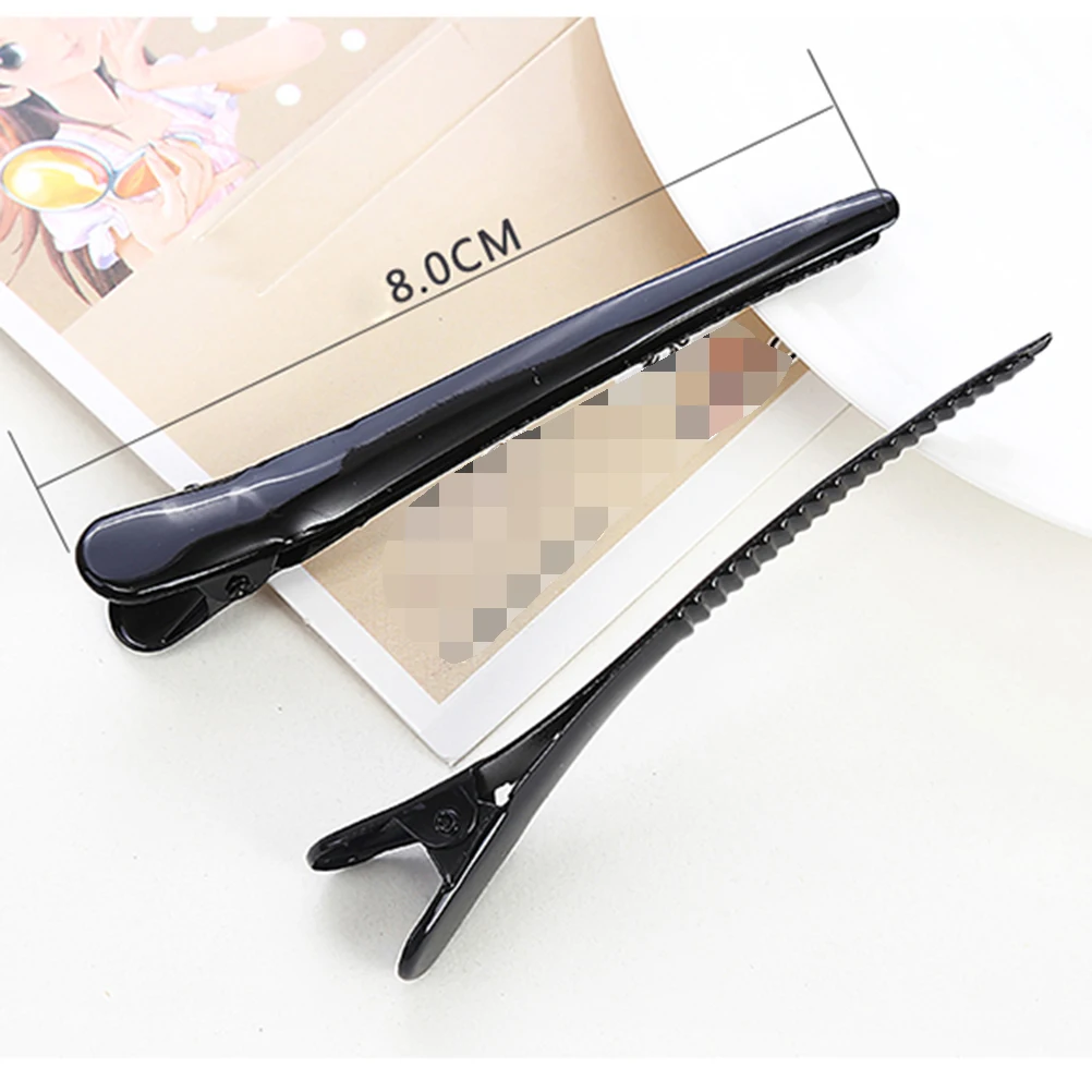 

4pcs Large Duckbill Clipshairdressing Salon Styling Tool Strong Plastic Alligator Hair Clips For Perm Home Diy Use Lightweight