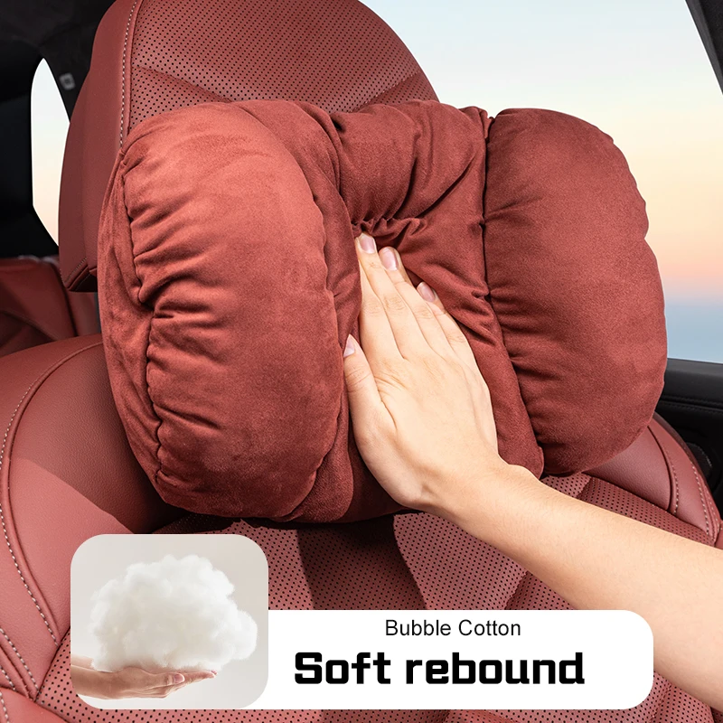 

For Porsche Panamera Macan 718 Taycan 911 Cayman Boxster 971 Car Seat Neck pillow lumbar support High quality of Suede Comfort